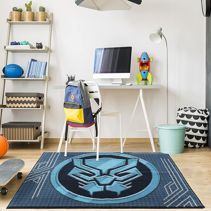 Gertmenian Kids Playroom & Game Room Carpet | Marvel Black Panther Rug | Boys Bedroom Decor | 3x5 Ft Small, 19867 - LeafyLoom