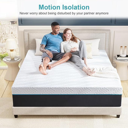 Queen Size Mattress,12-Inch Queen Foam Mattress in Box,Edges Support for Sleep Supportive,60" X 80" X 12" - LeafyLoom