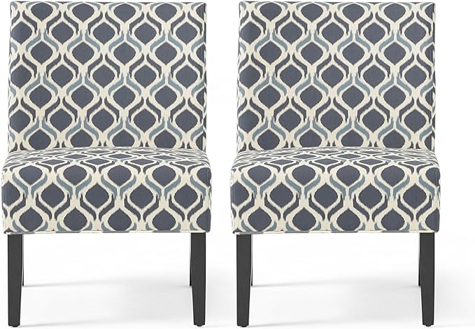 Christopher Knight Home Kassi Fabric Accent Chairs, 2-Pcs Set, Blue / Navy - LeafyLoom