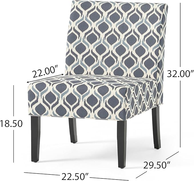 Christopher Knight Home Kassi Fabric Accent Chairs, 2-Pcs Set, Blue / Navy - LeafyLoom