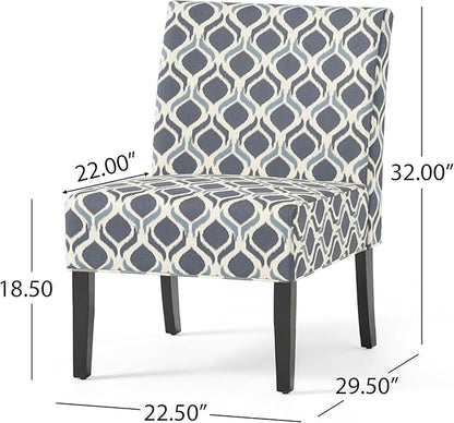 Christopher Knight Home Kassi Fabric Accent Chairs, 2-Pcs Set, Blue / Navy - LeafyLoom