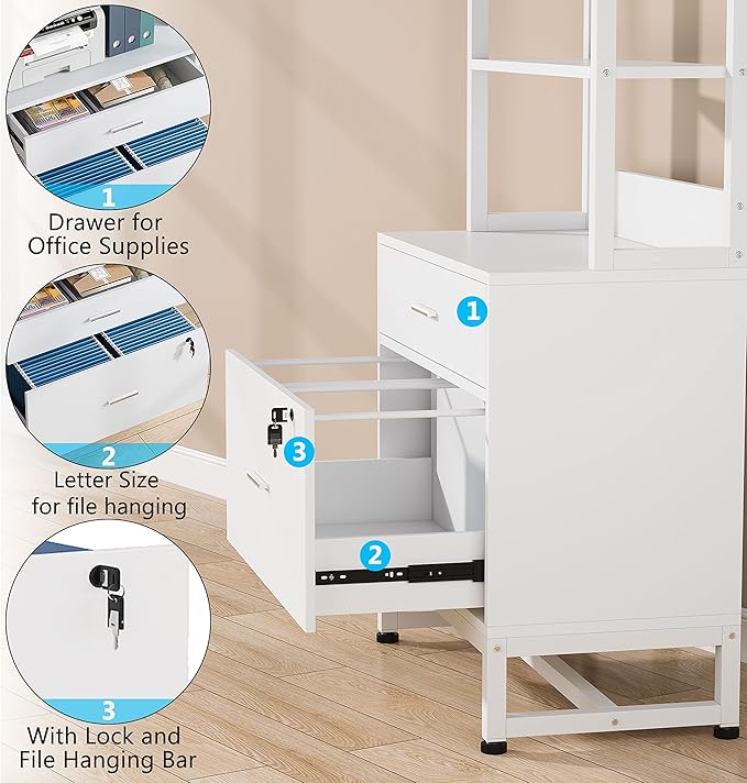 2 Drawers Vertical Office File Cabinet - LeafyLoom