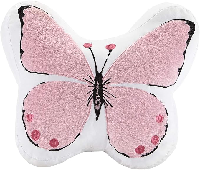 Mi Zone Kids Cynthia Comforter for Girls Microfiber Animal Butterfly Print, Modern All Season Down Alternative Kids Bed Set, Matching Sham, Decorative Pillow, Twin, Pink 3 Piece - LeafyLoom