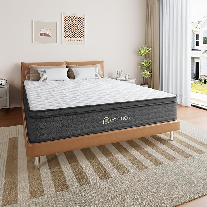 Queen Mattress, 10 INCH Queen Size Hybrid Mattress in a Box with Gel Memory Foam, Medium Firm Support, Pressure Relief, Motion Isolation, CertiPUR-US - LeafyLoom