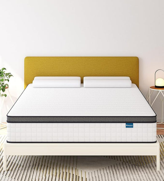 Full Size Mattress,10 Inch Full Mattress in a Box,Hybrid Memory Foam Full Size Mattresses,Medium Firm Soft and Comfort White Mattress,CertiPUR-US. - LeafyLoom