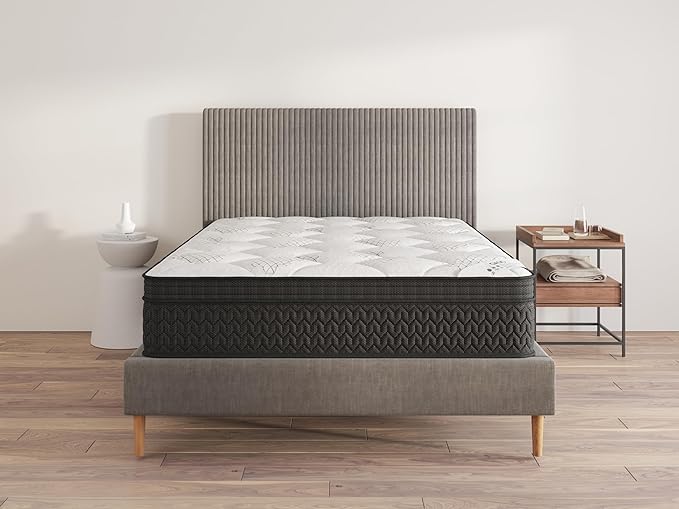 Ottomanson 12" King Mattress in a Box Made in USA, Medium-Firm Mattress, Hybrid Mattress Cool Improved Airflow with Edge to Edge Pocket Coil, Bed in A Box, Ottopedic - LeafyLoom