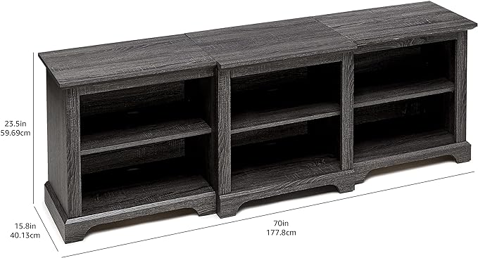 Rockpoint 70inch Modern TV Stand Storage Media Console Entertainment Center for TVs up to 80,Charcoal - LeafyLoom