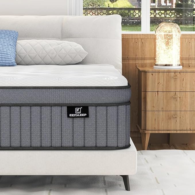 King Size Mattress - Upgrade Strengthen - 12 Inch Hybrid King Mattress in a Box, Mattress King Size with High density Memory Foam and Independent Pocket Springs, Strong Edge Support,Firm - LeafyLoom