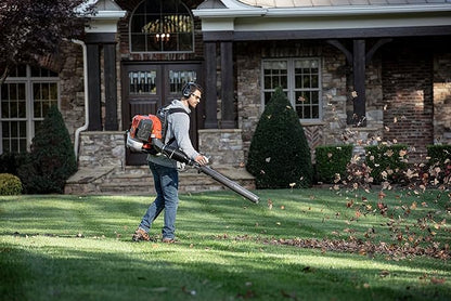 Husqvarna 360BT Gas Leaf Blower, 65.6-cc 3.81-HP 2-Cycle Backpack Leaf Blower with 890-CFM, 232-MPH, 30-N Powerful Clearing Performance and Load-Reducing Harness - LeafyLoom