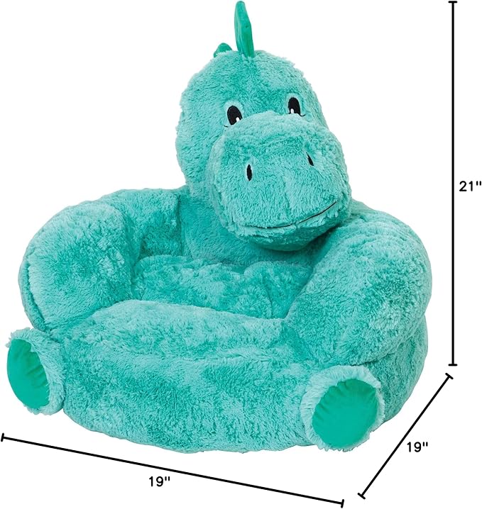 Trend Lab Dinosaur Toddler Chair Plush Character Kids Chair Comfy Furniture Pillow Chair for Boys and Girls, 21 x 19 x 19 inches - LeafyLoom