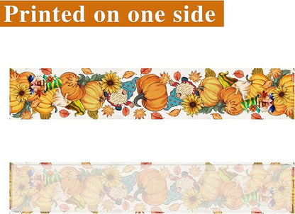 Fall Table Runner 90 Inches Long Autumn Table Runner Pumpkins Maple Leaves Gnome Fall Theme Decor for Kitchen Dining Table Home Party Decorations Unibyby