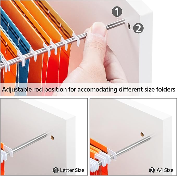 Yaheetech White File Cabinet Mobile Letter Size File Cabinet with 2 Drawers and 4 Open Storage Shelves Large Mobile Lateral Filing Cabinet Printer Stand for Home and Office - LeafyLoom