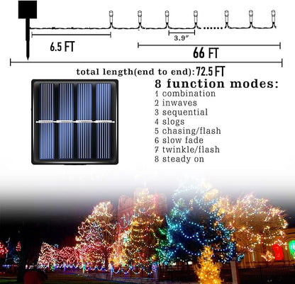 Dazzle Bright 2 Pack Total 400LED 132FT Halloween Solar String Outdoor Lights, Solar Powered with 8 Modes Waterproof Halloween Lights for Bedroom Patio Garden Tree Party Yard Decoration (Purple) DazzleBright