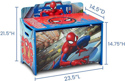 Delta Children Deluxe Toy Box, Spider-Man - LeafyLoom