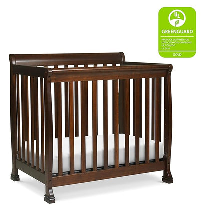 DaVinci Kalani 4-in-1 Convertible Mini Crib in Espresso | Greenguard Gold Certified - LeafyLoom