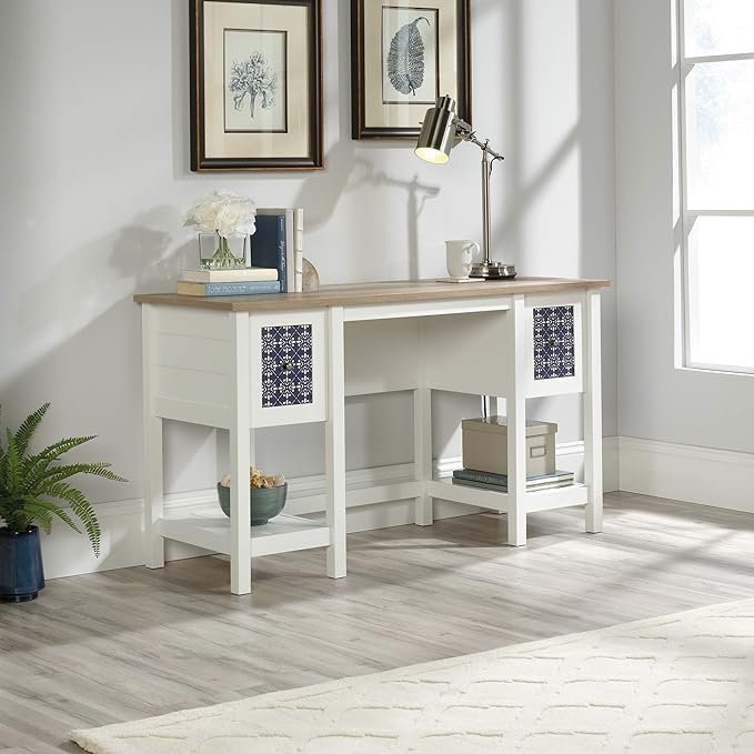 Sauder Cottage Road Desk, Soft White finish - LeafyLoom