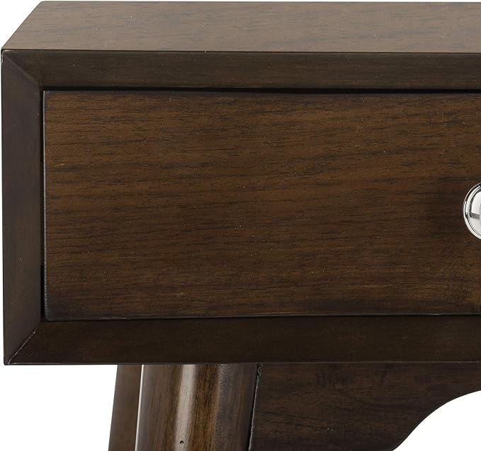 Safavieh Home Office Isadora Mid-Century Modern Walnut 1-drawer Desk - LeafyLoom