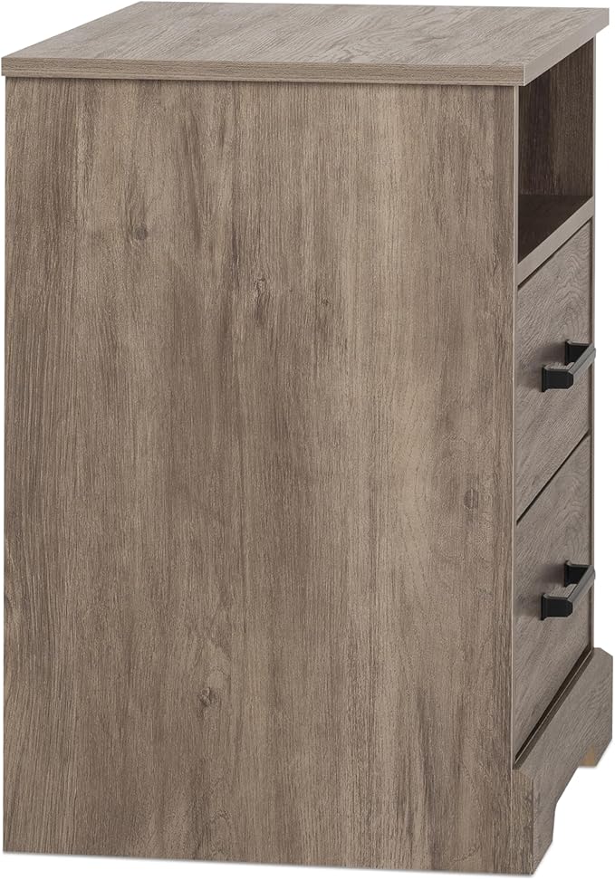 Prepac 2 Drawer Nightstand, 16.25in x 18.75in x 24.5in, Rustic Brown - LeafyLoom