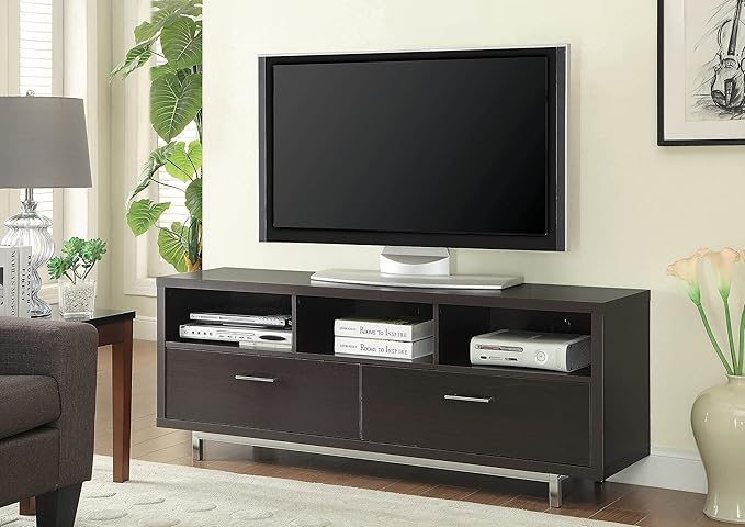 Coaster Furniture Low TV Console with 3 Storage Compartments and 2 Drawers Cappuccino 701973 - LeafyLoom