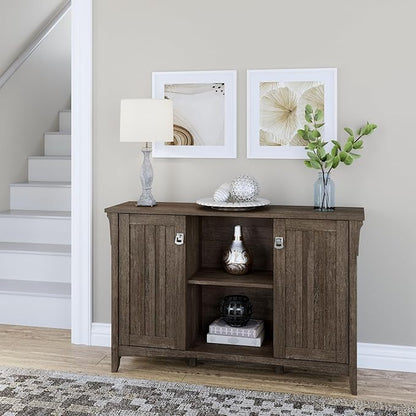 Bush Furniture Salinas Accent Storage Cabinet with Doors in Ash Brown - LeafyLoom