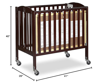 3-in-1 Folding Portable Crib, Espresso, Large - LeafyLoom