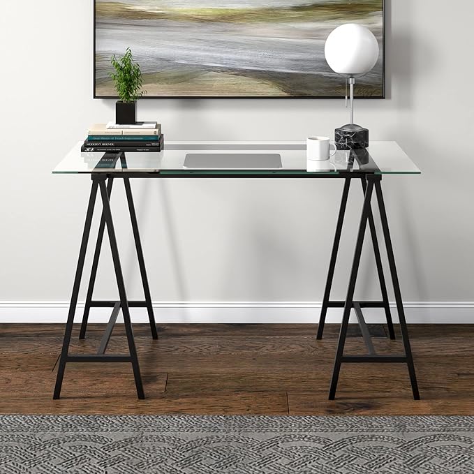 Tulsa Rectangular 48" Wide Desk in Blackened Bronze - LeafyLoom