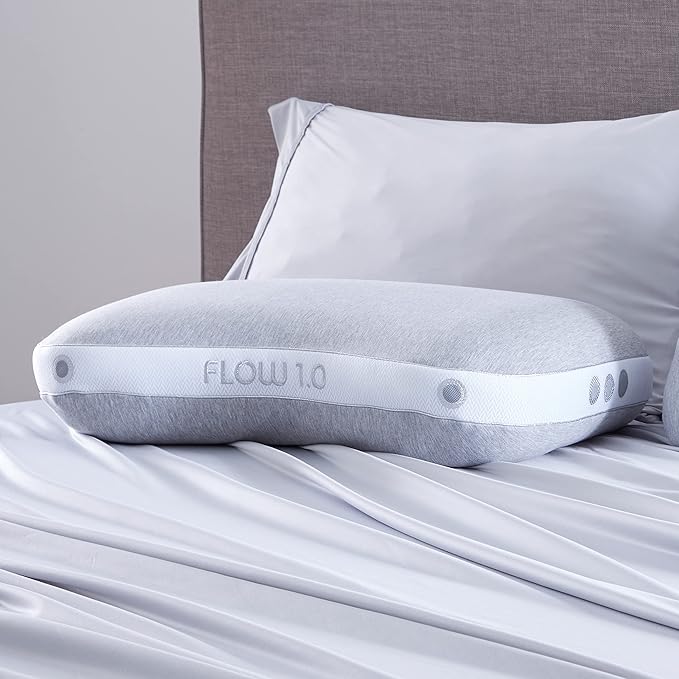 Bedgear Flow Cuddle Curve Pillow - Size 1.0 - Breathable Side Sleeper Pillow - Soft Bed Pillow - Hypoallergenic and Removable Cover - 20" W x 26" L x 5.25" H - LeafyLoom