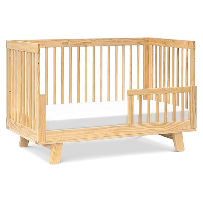 babyletto Hudson 3-in-1 Convertible Crib with Toddler Bed Conversion Kit in Natural, Greenguard Gold Certified - LeafyLoom