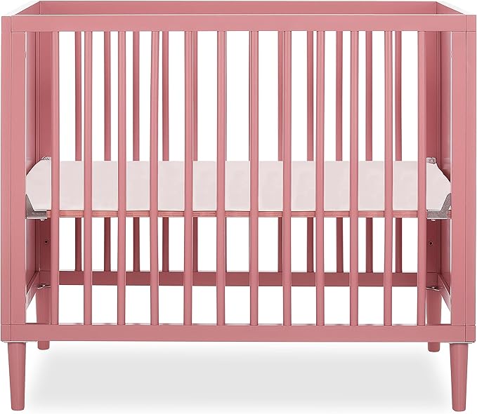 Lucas Mini Modern Crib with Rounded Spindles - LeafyLoom