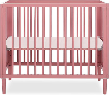 Lucas Mini Modern Crib with Rounded Spindles - LeafyLoom