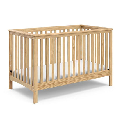 Storkcraft Hillcrest 4-in-1 Convertible Crib (Natural) - Converts to Daybed, Toddler Bed, and Full-Size Bed, Fits Standard Full-Size Crib Mattress, Adjustable Mattress Support Base - LeafyLoom