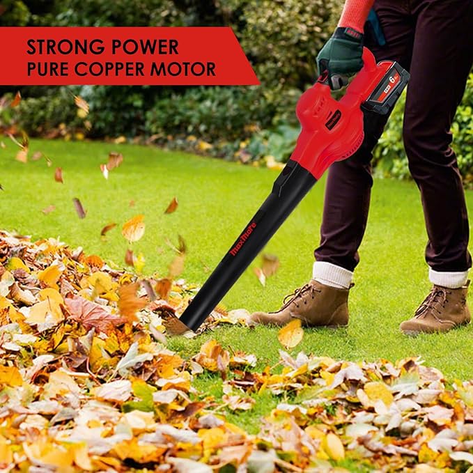 Cordless Leaf Blower, MaxMore for Milwaukee 18V Battery (Battery NOT Included) Handheld Electric Jobsite Air Blower 100CFM 118MPH Powerful for Lawn Care/Snow Blow/Yard Clean - LeafyLoom