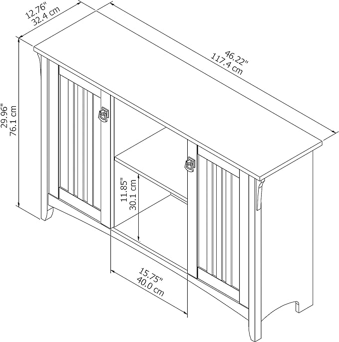 Bush Furniture Salinas Accent Storage Cabinet with Doors and Shelves, Farmhouse Cabinet Buffets & Sideboards - LeafyLoom