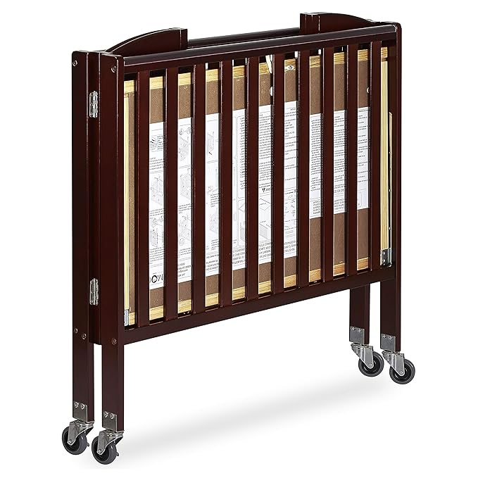 3-in-1 Folding Portable Crib, Espresso, Large - LeafyLoom