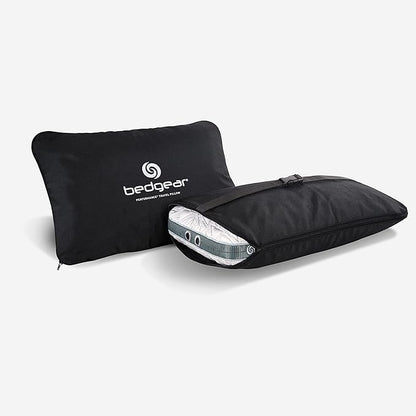 Bedgear Storm Performance Pillow - Travel Size - Cooling Bed Pillow for Hot Sleepers - Medium-Firm Pillow for All Sleep Positions, Hypoallergenic, Washable & Removable Cover - LeafyLoom