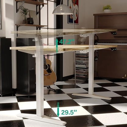 Monomi Height Adjustable Electric Standing Desk, 55 x 28 Inches Stand up Desk, Sit Stand Home Office Computer Desk, Maple - LeafyLoom