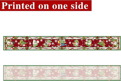 Christmas Table Runner 108 Inches Long Snowflake Buffalo Plaid Table Runner Christmas Theme Holiday Xmax Snowman Gnome Christmas Table Runner for Kitchen Dining Table Home Party Decorations Unibyby