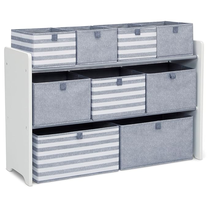 GAP GapKids Deluxe Toy Organizer - Greenguard Gold Certified, Grey/White - LeafyLoom