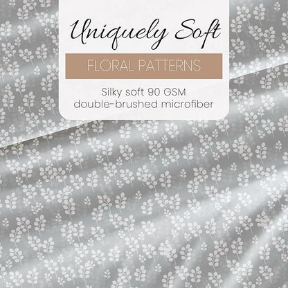 Linen Market 4 Piece Queen Bedding Sheet Set (Gray Wheatfield) - Sleep Better Than Ever with These Ultra-Soft & Cooling Bed Sheets for Your Queen Size Bed - Deep Pocket Fits 16" Mattress - LeafyLoom