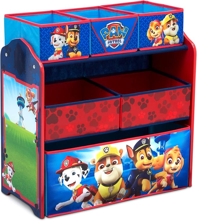 Delta Children Design & Store 6 Bin Toy Storage Organizer, Nick Jr. PAW Patrol - LeafyLoom