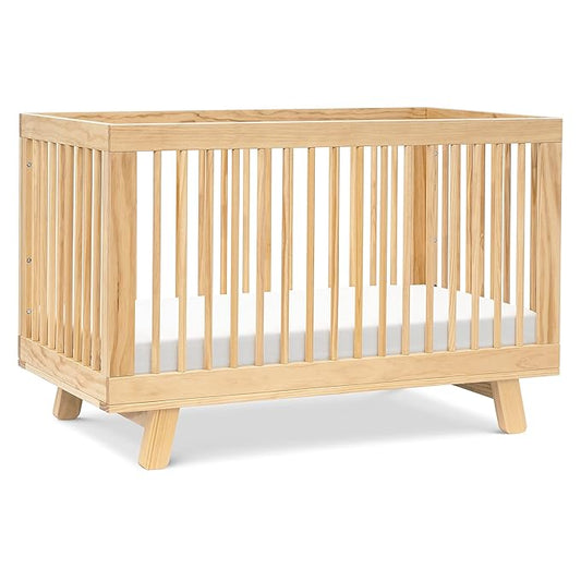 babyletto Hudson 3-in-1 Convertible Crib with Toddler Bed Conversion Kit in Natural, Greenguard Gold Certified - LeafyLoom