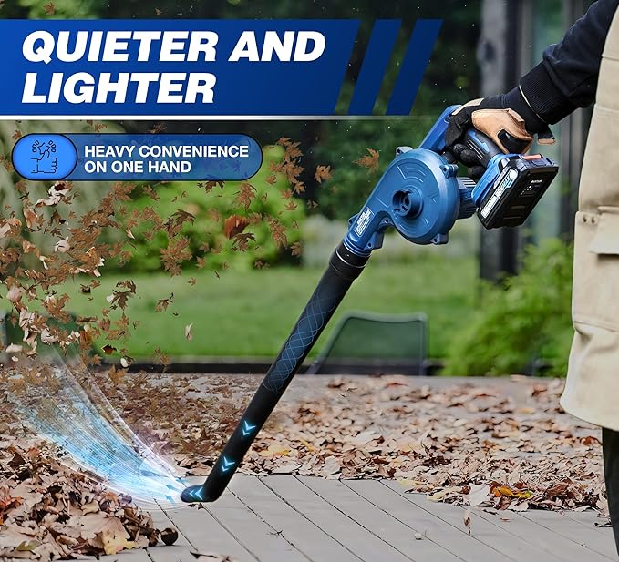 Cordless Leaf Blower with Battery and Charger,22V Lightweight and Efficient Battery Powered Blower,150CFM Portable and Compact Yard Blower,Rechargeable Motor Versatile Electric Blower - LeafyLoom