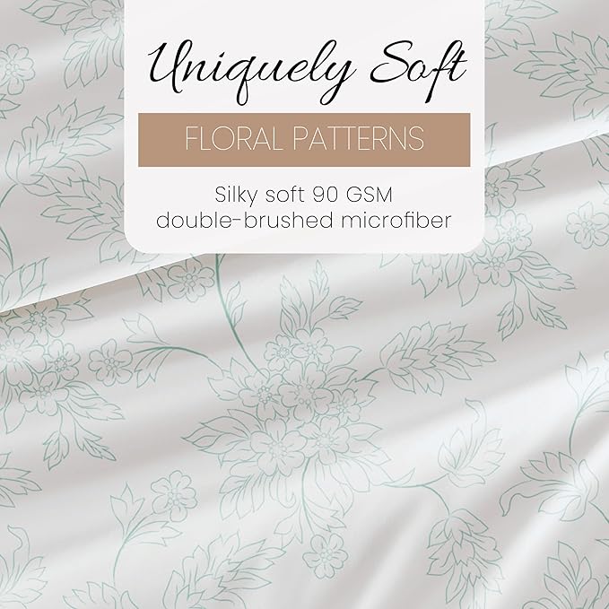 Linen Market 4 Piece Cal King Bedding Sheets Set (Aqua Vine) - Sleep Better Than Ever with These Ultra-Soft & Cooling Bed Sheets for Your California King Size Bed - Deep Pocket Fits 16" Mattress - LeafyLoom