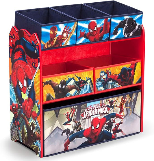 Delta Children Multi-Bin Toy Organizer, Marvel Spider Man - LeafyLoom