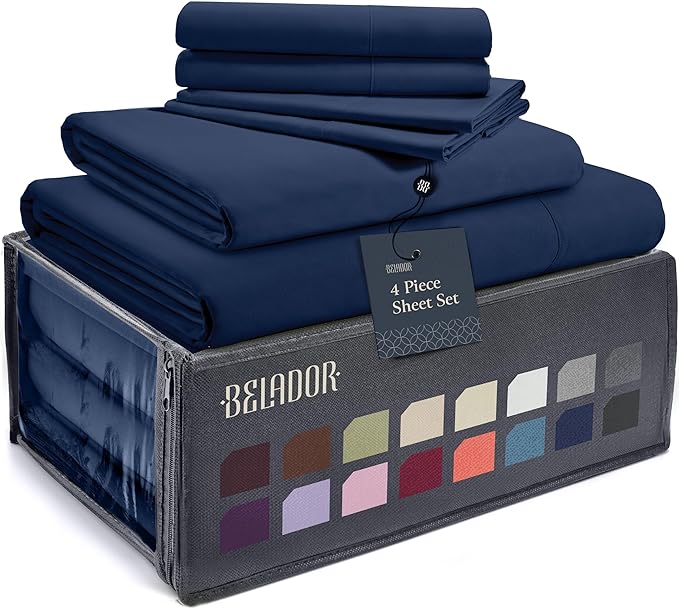 BELADOR Silky Soft Twin XL Sheet Set - Luxury Bed Sheets for Twin XL Size Bed, Secure-Fit Deep Pocket Sheets with Elastic, Breathable Hotel Sheets and Pillowcase Set, Wrinkle Free Oeko-Tex Sheets - LeafyLoom