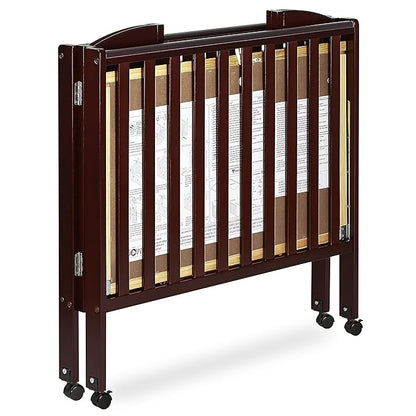 3 in 1 Portable Folding Stationary Side Crib in Espresso, Greenguard Gold Certified , 41x26x40 Inch (Pack of 1) - LeafyLoom