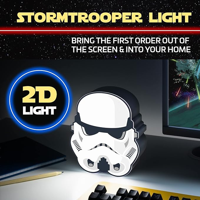 Paladone Star Wars Officially Licensed Stormtrooper Action Figure Icon Light, 6.3-inch Trooper Helmut Night Light, Bedroom Décor Desk Lamp, Toy - LeafyLoom