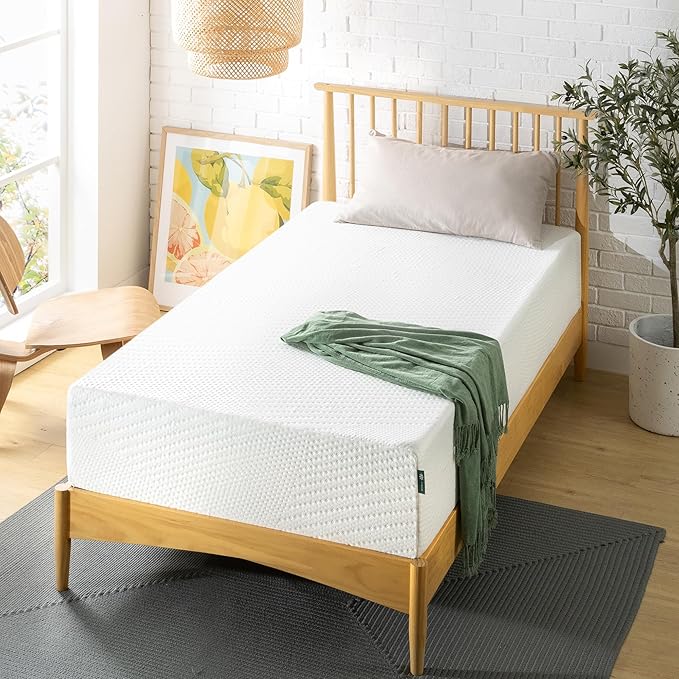 ZINUS 12 Inch Green Tea Essential Memory Foam Mattress, Twin, Mattress in A Box, Affordable Mattress, CertiPUR-US Certified - LeafyLoom