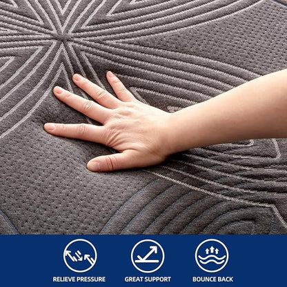 10 Inch Memory Foam Mattress in a Box,Cooling Gel Foam&Pressure Relief,Made in USA,CertiPUR-US Certified,Full Size Bed,75" X 54" X 10" - LeafyLoom