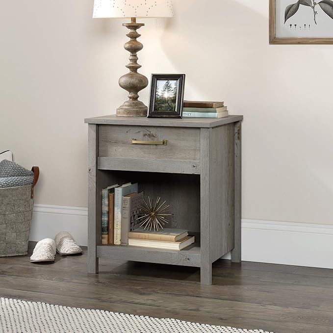 Sauder Cannery Bridge Night Stand, Mystic Oak finish - LeafyLoom